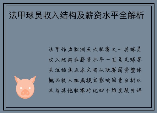 法甲球员收入结构及薪资水平全解析